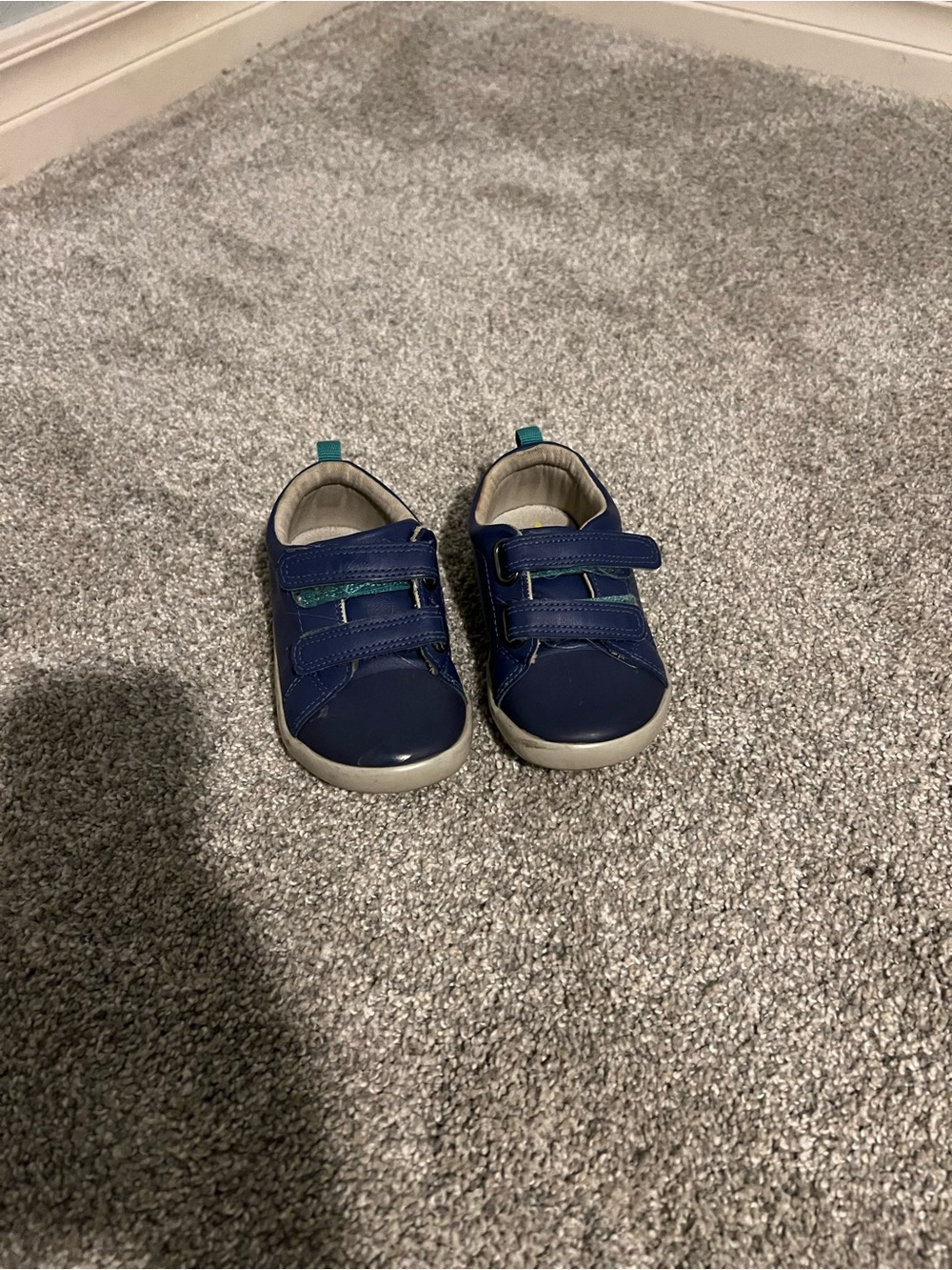 Kids Navy Blue Hook-and-Loop Sneakers